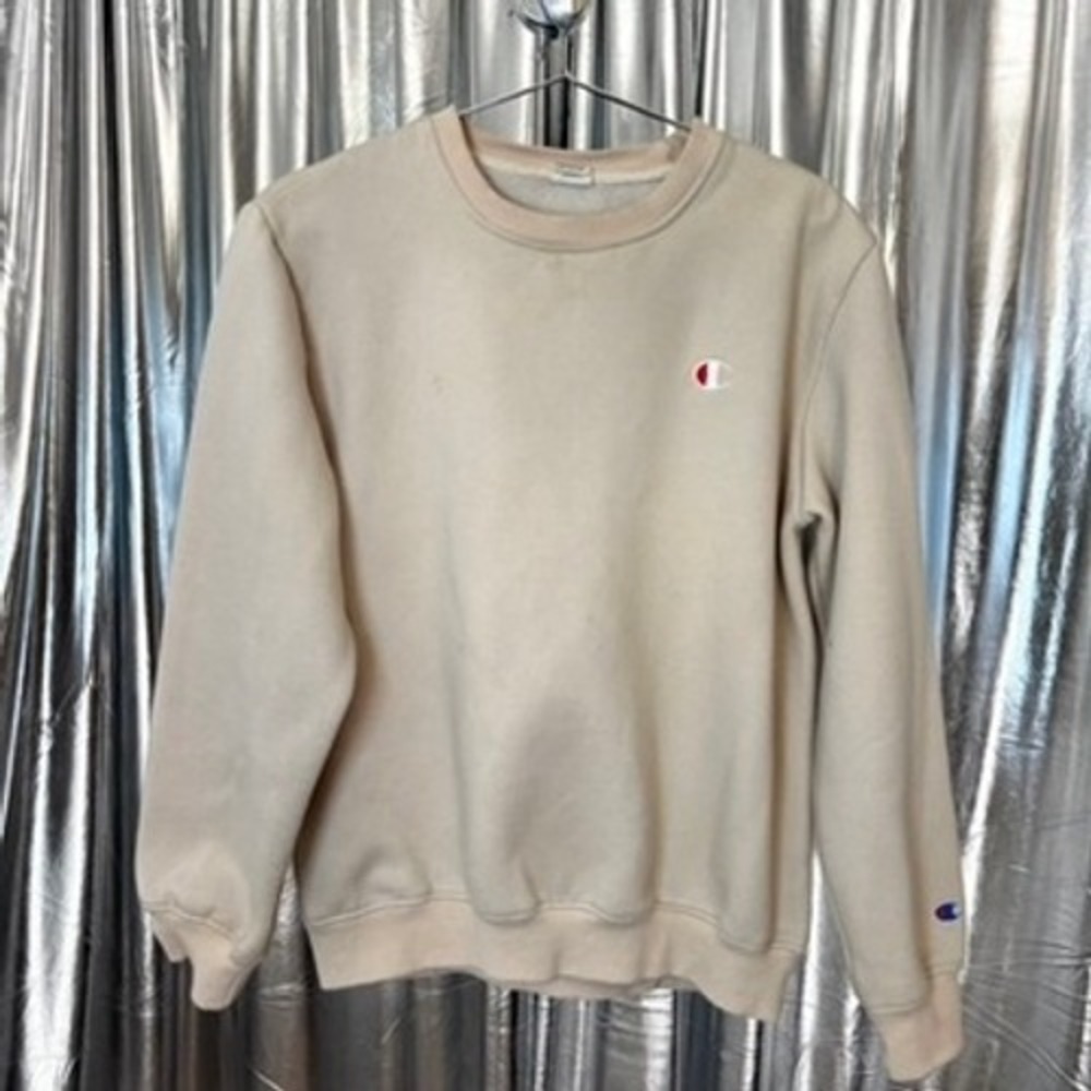 Champion Tan Embroidered Logo Crewneck Sweatshirt